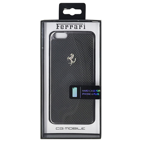 FERRARI 公式ライセンス品 GT Black Carbon Case Black Frame iPhone6 PLUS用 FECBGUHCP6LBL