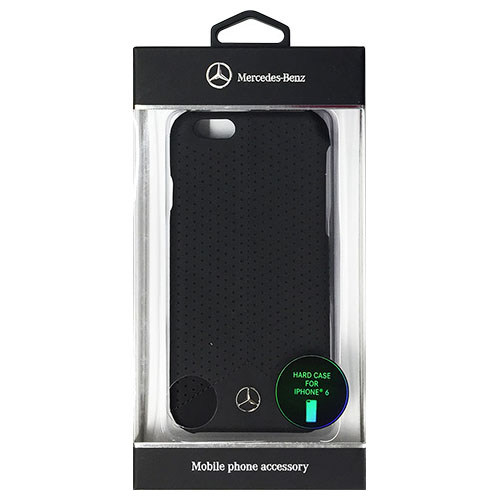 Mercedes-Benz 公式ライセンス品 Pure Line 本革ハードケース　(パンチング仕上げ) ブラック iPhone6 用 MEHCP6PEBK