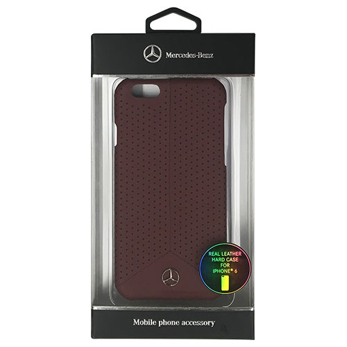 Mercedes-Benz 公式ライセンス品 Pure Line 本革ハードケース(パンチング仕上げ) レッド iPhone6 用 MEHCP6PERE
