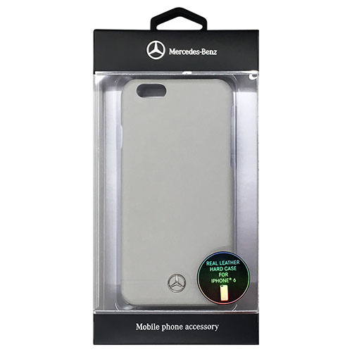 Mercedes-Benz 公式ライセンス品 Pure Line 本革ハードケース(フロントグリル) グレー iPhone6 用 MEHCP6EMSGR